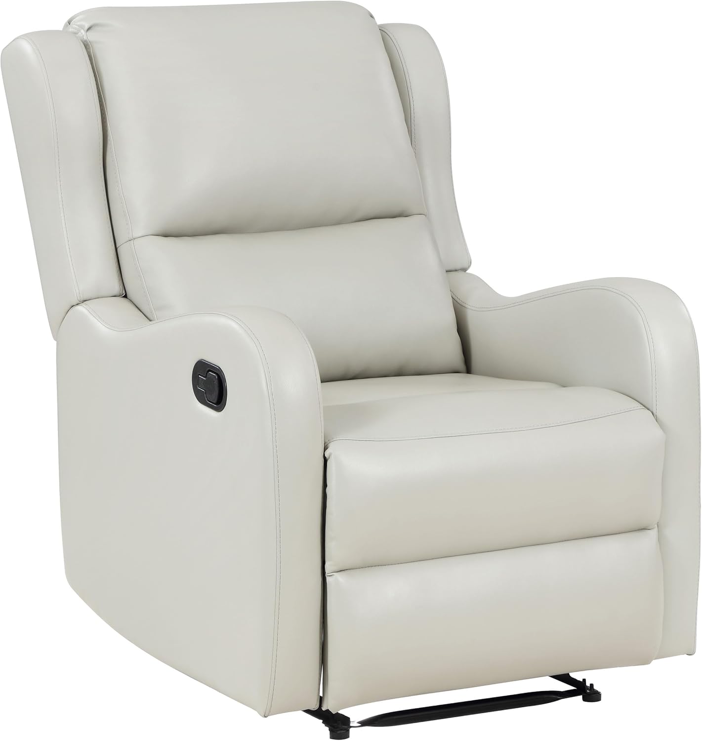 Coaster Home Furnishings - Kelsey - Leatherette Upholstered Swivel Glider Recliner Chair - Manual Recline Lever, English Arms, Plush Foam Cushions - Living Room - 30-Inch - Ivory - 609373