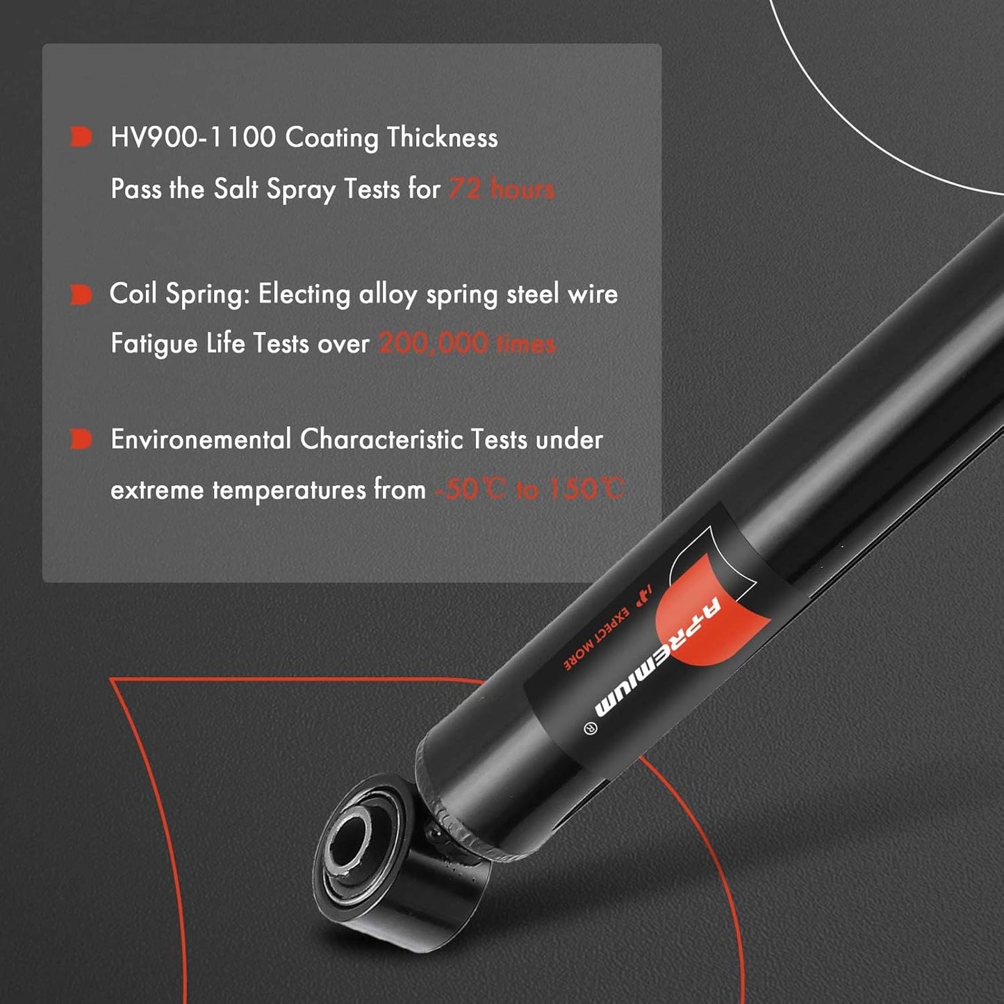 A-Premium Rear Shock Absorber Compatible with Buick Encore 2013-2022 & Chevrolet Trax 2013-2022, Driver and Passenger Side