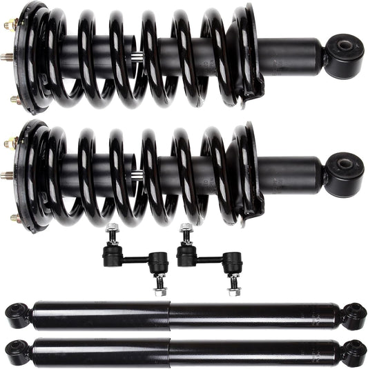 SCITOO Strut Shock suspension kit for 04 05 06 07 08 09 10 11 12 13 14 15 for Nissan Titan Front and Strut Spring Assembly Rear shock absorber Stabilizer Bar Link 6Pcs,171358 37251 K750146