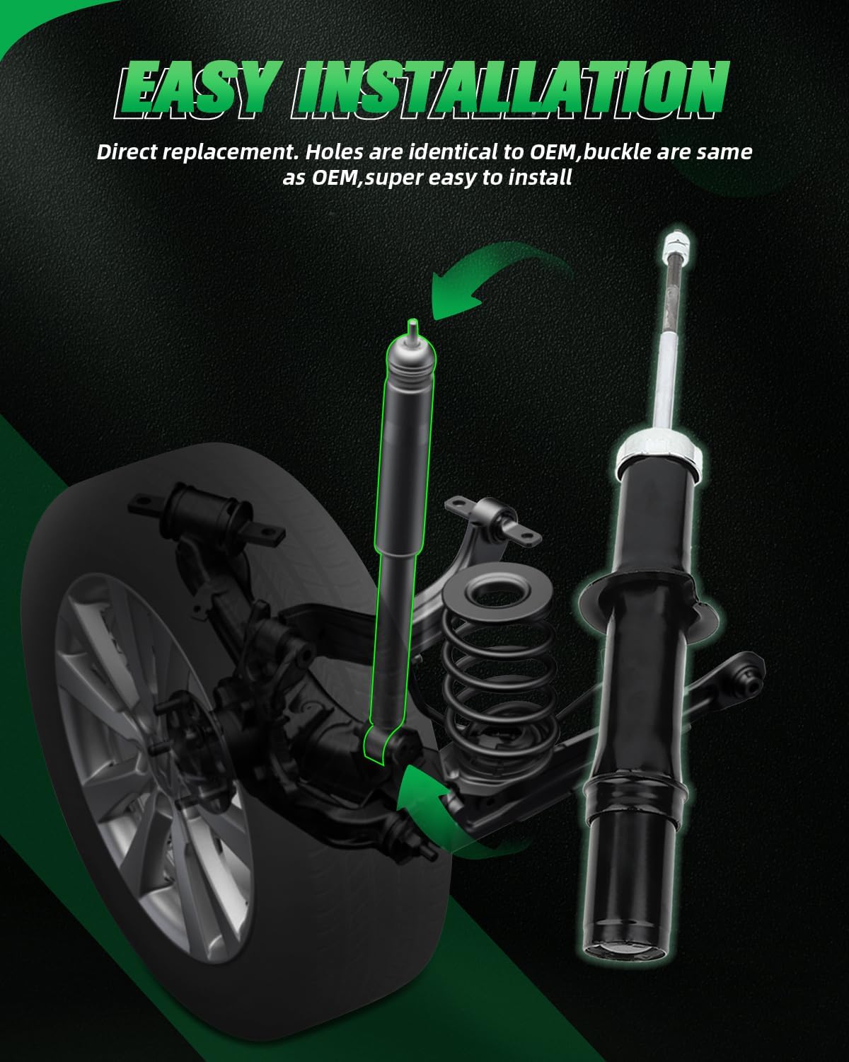 SCITOO Front & Rear (4 Pcs) Shocks for Chrysler, Shocks Absorbers Fits 1999-2000 for Chrysler Cirrus,1999-2000 03-06 for Chrysler Sebring,99-06 for Dodge Stratus 344610 Shocks and Struts Auto Shocks