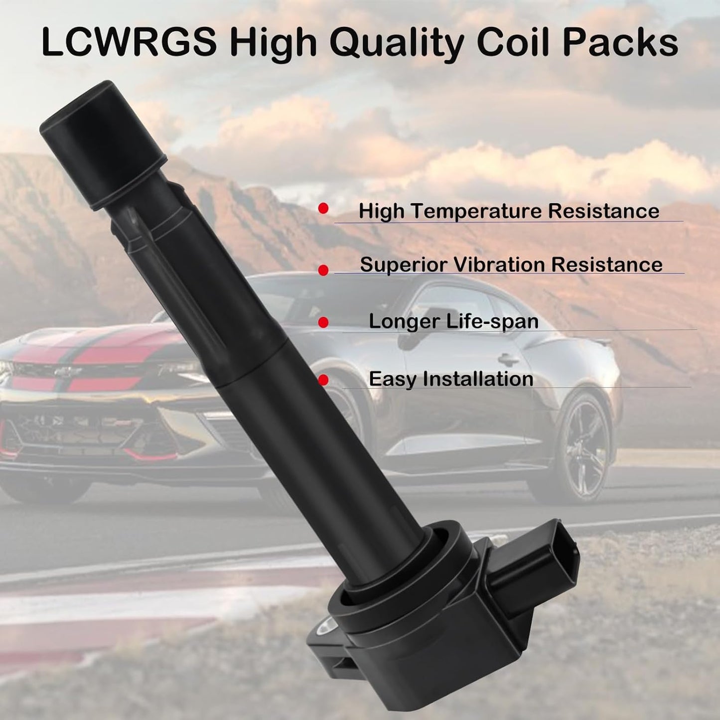 Set of 4 Ignition Coil Pack Fits for 2004 2005 2006 2007 2008 Acura TSX 2.4 L4, 2007-2012 Acura RDX 2.3 L4 Coil Packs Replaces# UF417