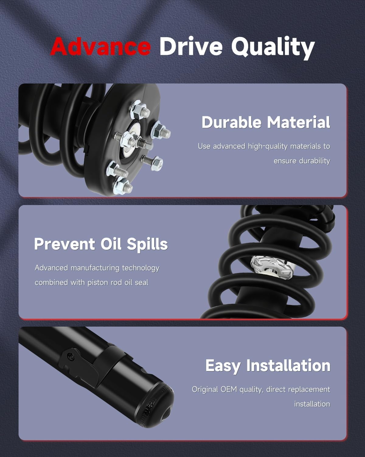 cciyu Struts Spring Assembly Struts Complete for 2008-2012 for Honda for Accord Struts Shocks for 172562R 172562L Front Struts FWD