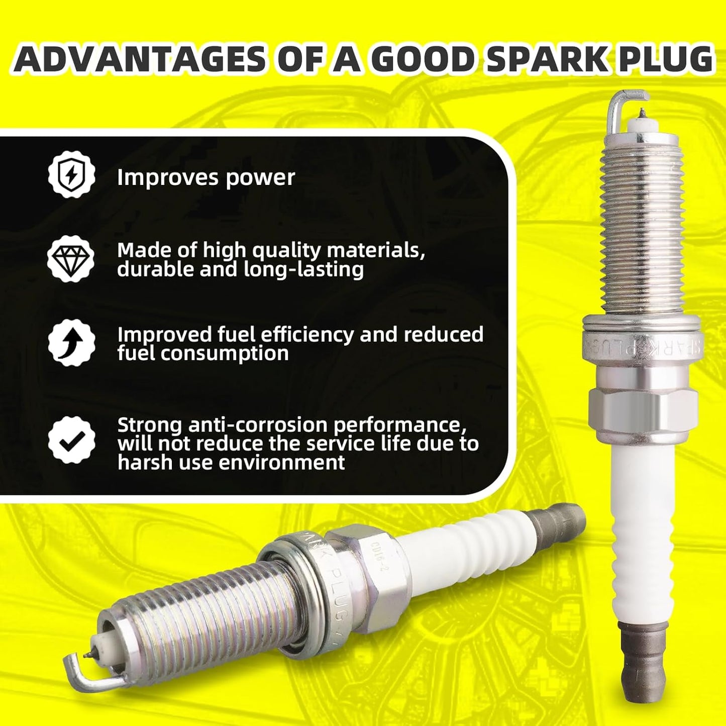 Set of 4 Ignition Coils Pack UF747 22433AA700 & 4 PCS Iridium Spark Plugs Compatible with Subaru XV Crosstrek Forester Legacy Outback - 2.0L 2.5L H4