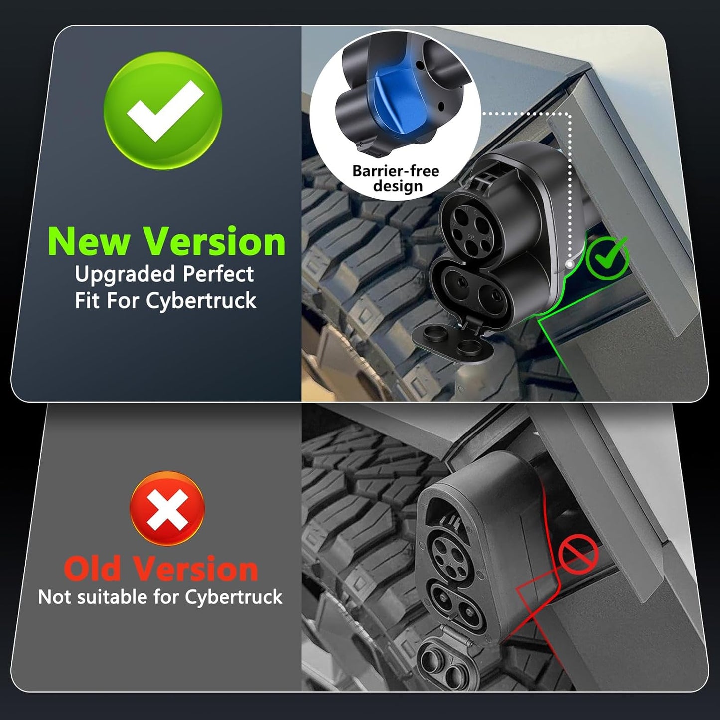 CCS & J1772 to Tesla (NACS) Adapter,250KW Fast Charging for Tesla Model 3/Y/S/X/Cybertruck, Compatible with CCS1 DC & J1772 AC Stations, Supports Level 1/2/3 Chargers