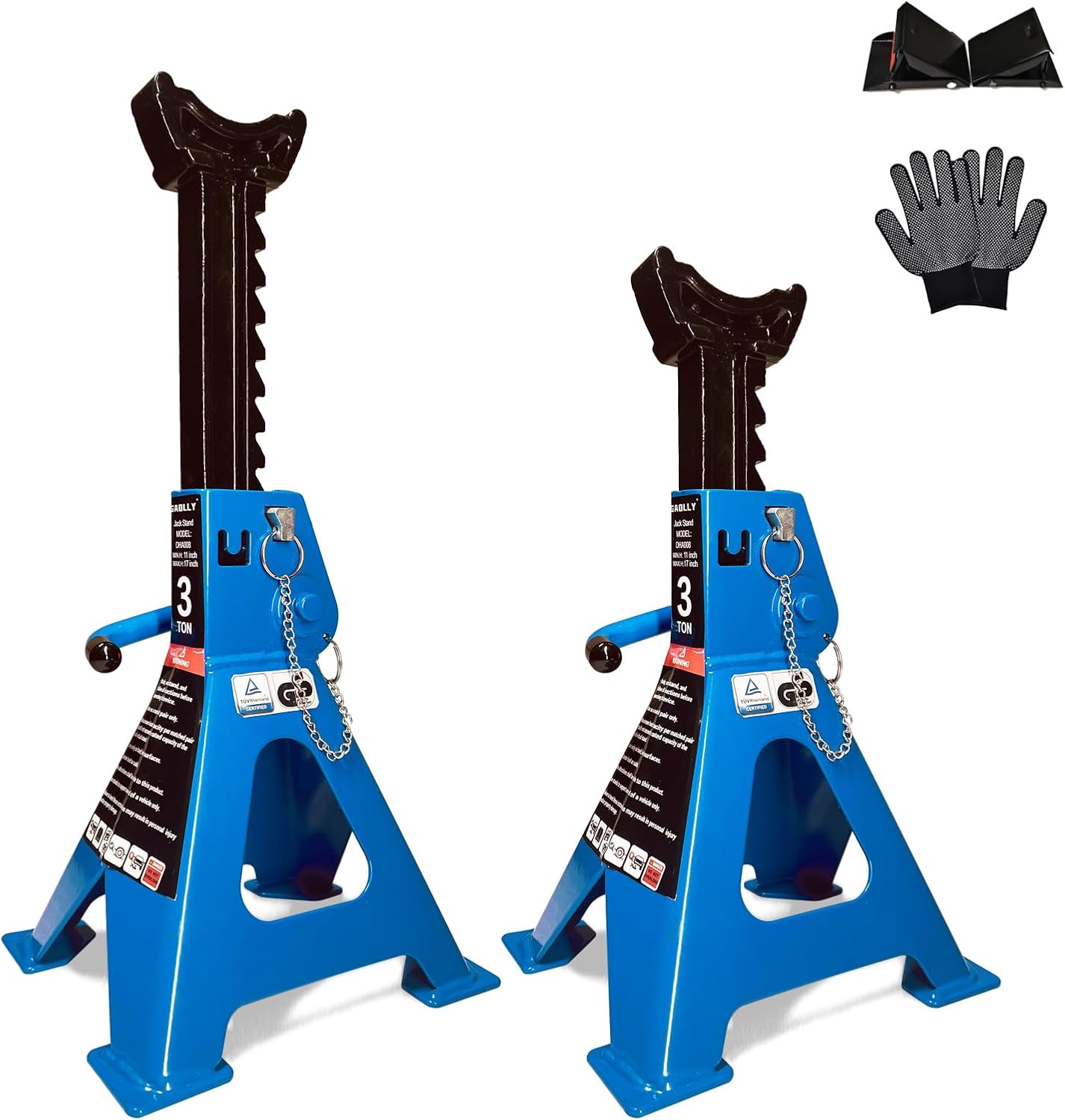 Car Jack Stands 3 Ton with Double Locking and Large Foot Base for Lifting Cars,SUVS,MPVS, Heavy Duty Steel, 6600 lb Capacity, 2 Packs