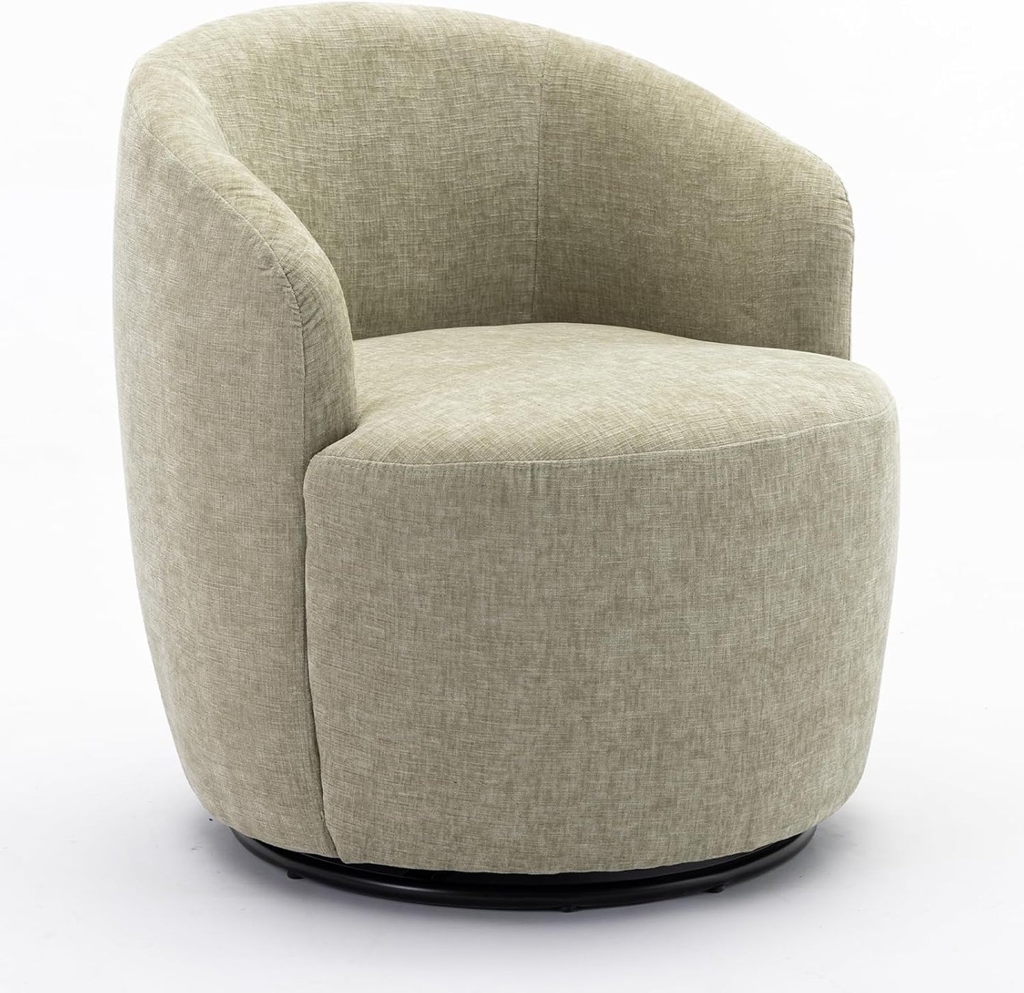 360 Degree Swivel Accent Chairs Living Room Chair, Chenille Fabric Lounge Chair Comfy Armchair Barrel Chair with Wide Upholstered for Bedroom, Reading Room, Office, Waiting Rooms, Green