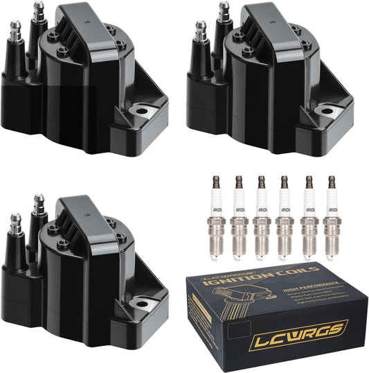 3x Ignition Coil Pack and 6x Spark Plugs Fits for 3.8 V6 Buick LeSabre Regal Park Avenue Chevy Impala Monte Carlo Camaro Pontiac Grand Prix Firebird Bonneville Oldsmobile DR39 D555 5C1058 C849