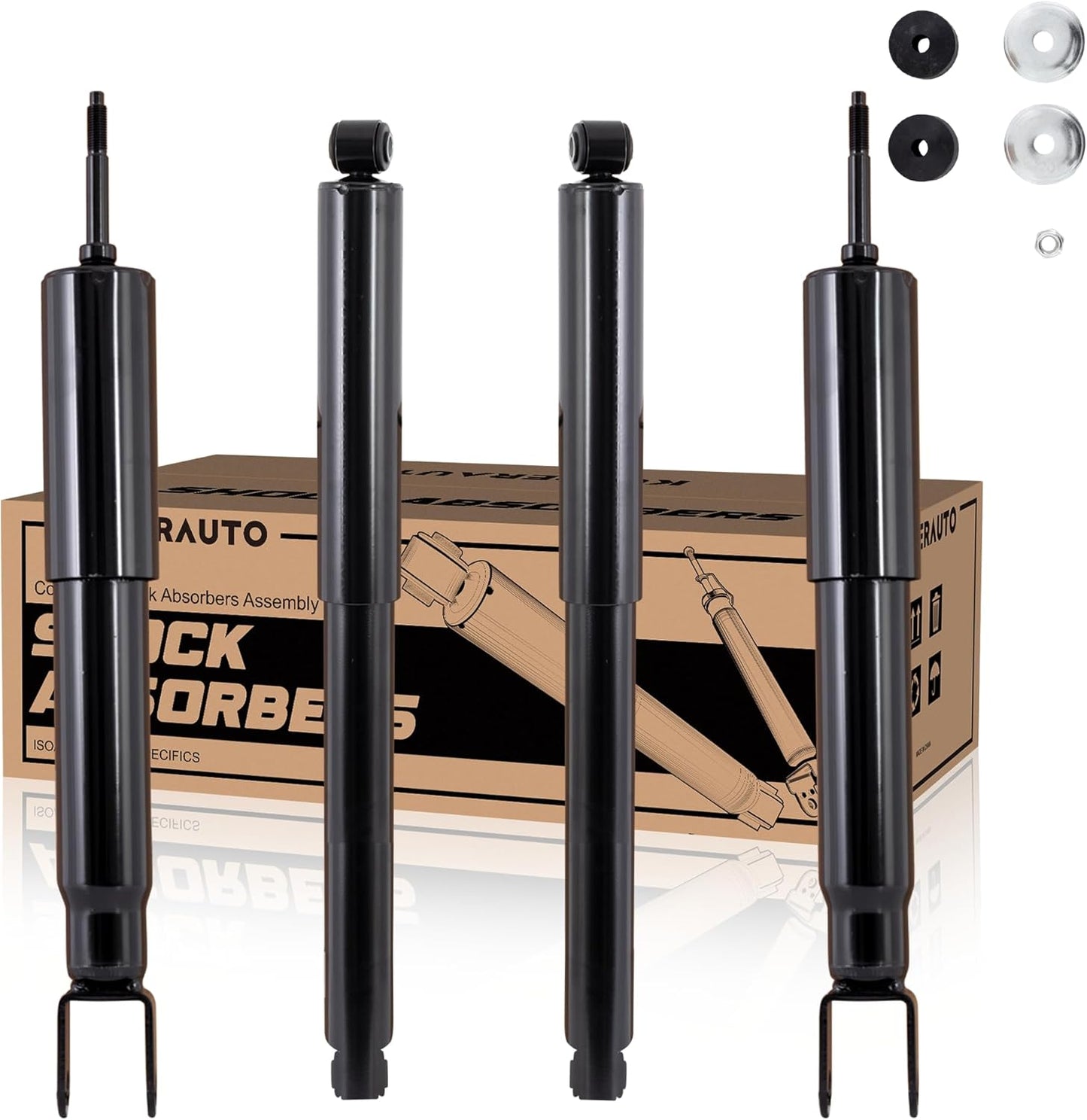 911533 189105 4PCS Front and Rear Complete Struts Coil Springs and Shock Absorbers Assembly Compatible for Chevrolet Suburban Tahoe Avalanche 2007-2013 /Compatible for GMC Yukon 2015-2016