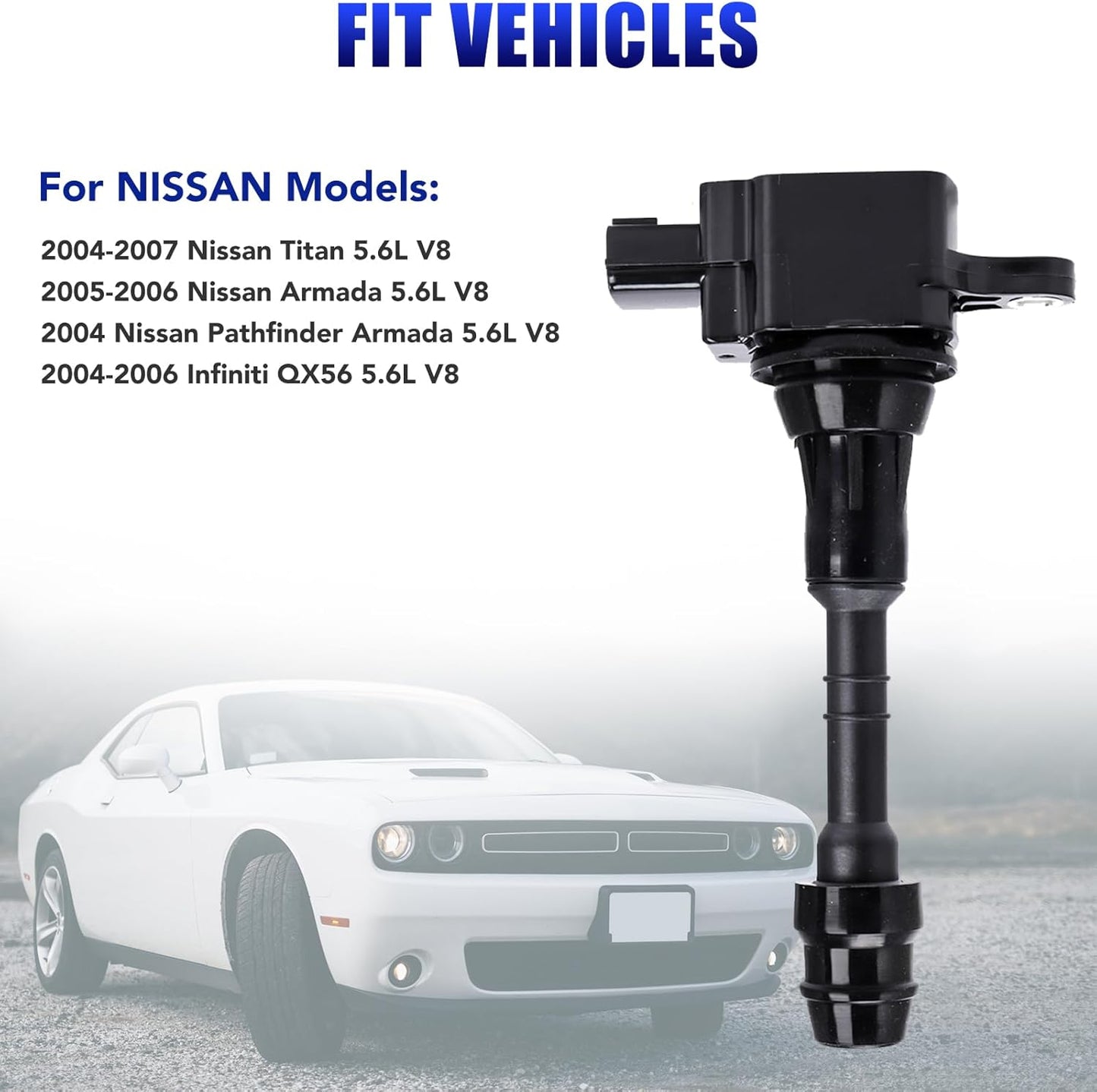 Set of 8 Ignition Coil Pack and Spark Plugs Fits for 2004 2005 2006 2007 Nissan Titan Armada Infiniti QX56 5.6 V8 Replaces# UF510 C1483