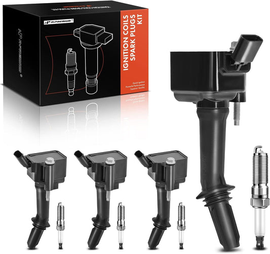 A-Premium Set of 4 Ignition Coil Pack and Iridium Spark Plugs Compatible with Chevrolet Equinox 2018-2020, Malibu 2016-2020, Cruze 2016-2019 & GMC Terrain 2018-2020 & Buick Encore 2016-2019, 1.4L 1.5L