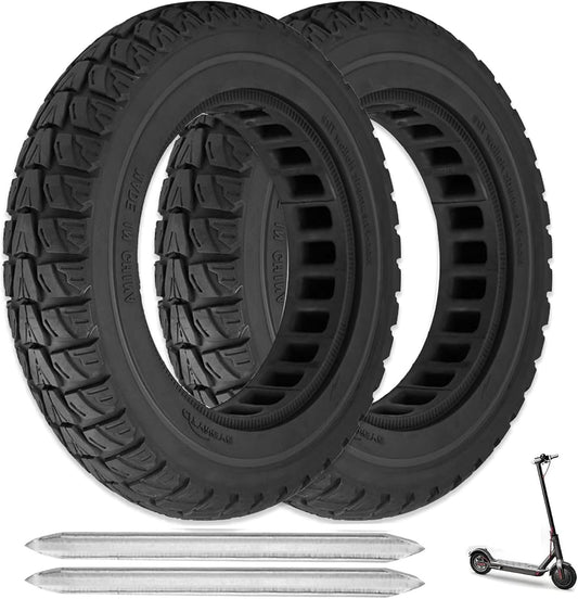 2PCS 10x2.5 Inch Solid Tires, 60/70-6.5 Tire Replacement for Segway Ninebot Max G30 G30P G30LP Max G2 /Hiboy S2 MAX Electric Scooter, 10x2.50-6.5 10 Inch Off Road Front RearTubeless Tire Wheel