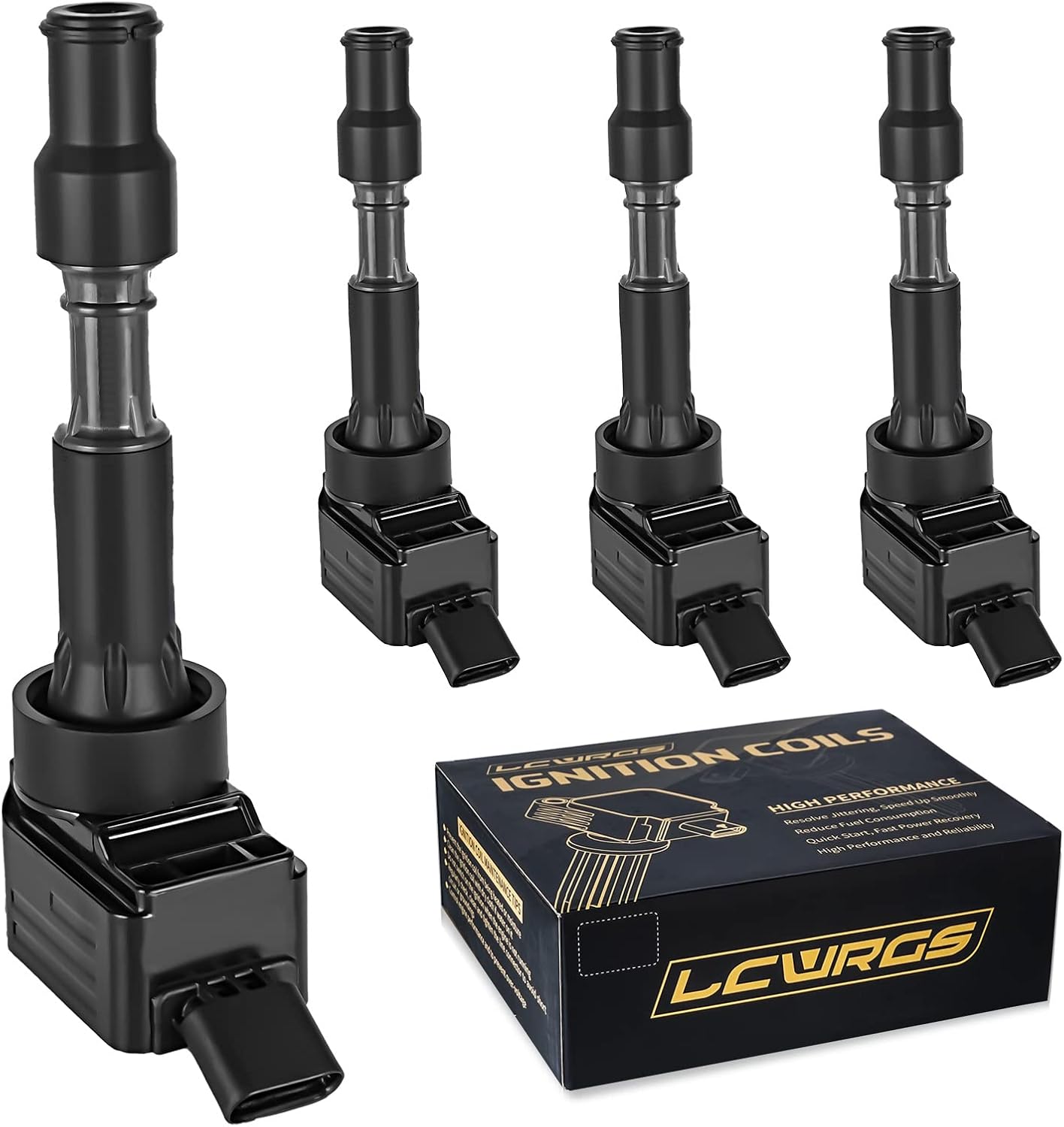 Set of 4 Igntion Coils Fits for 2.0 L4 Hyundai Elantra Veloster Sonata Kia Forte Optima Soul 2016 2017 2018 2019 2020 Coil Packs Replaces UF816 GN10877