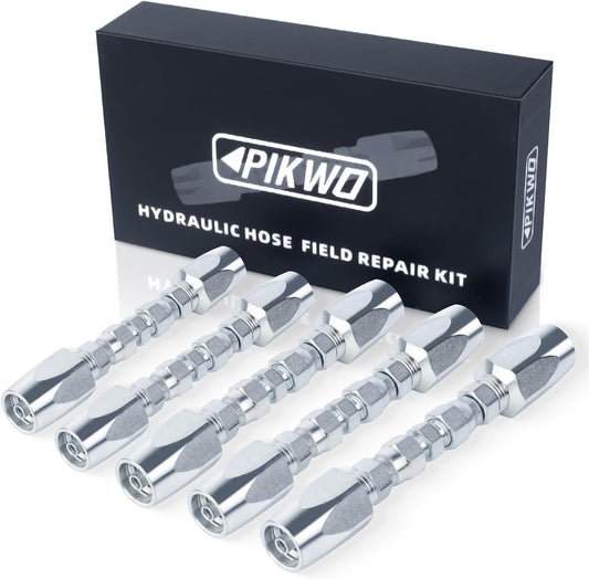 5Pcs Hydraulic Hose Field Repair Kit,1/4" 1/2" 3/8" Inner Diameter Reusable
