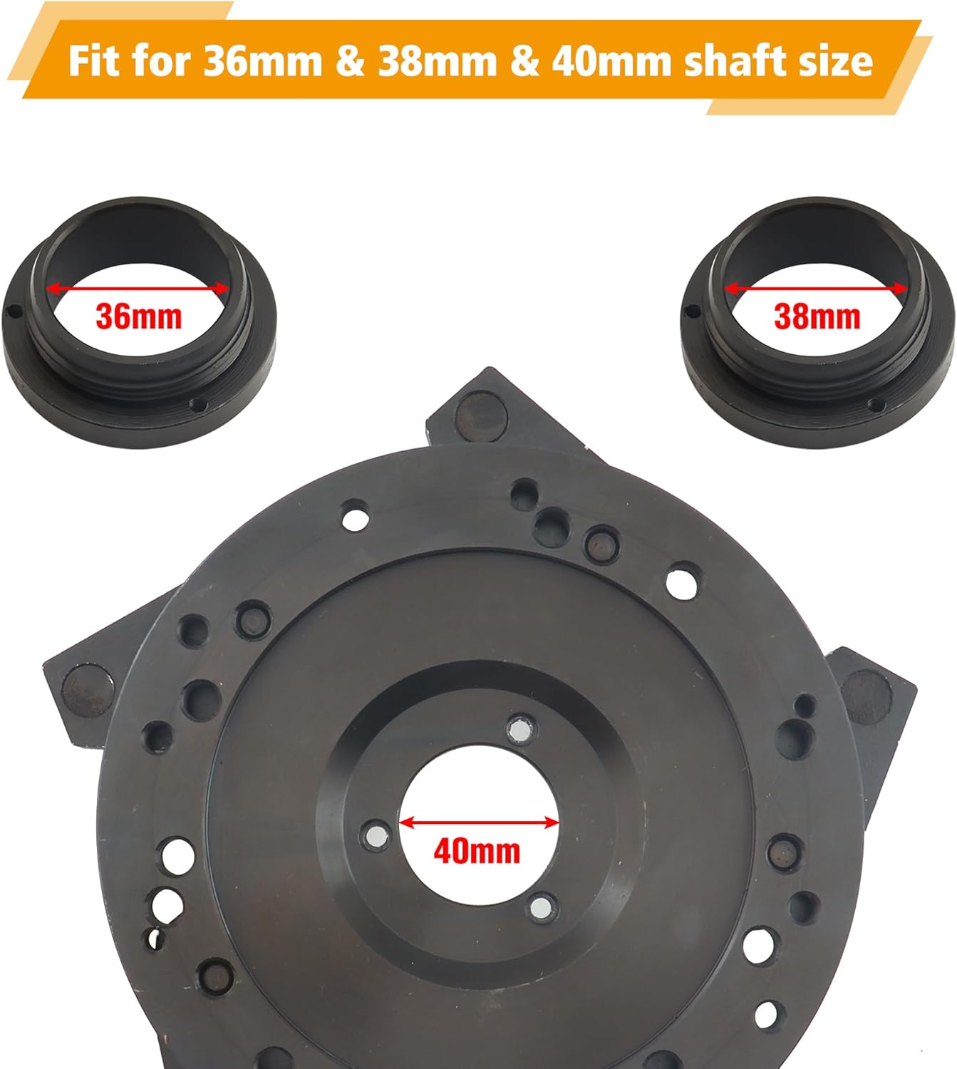 Universal Wheel Balancer Adaptor Fixture Plate, Tire Balancing Machine Clamp, for 36/38/40mm Shaft