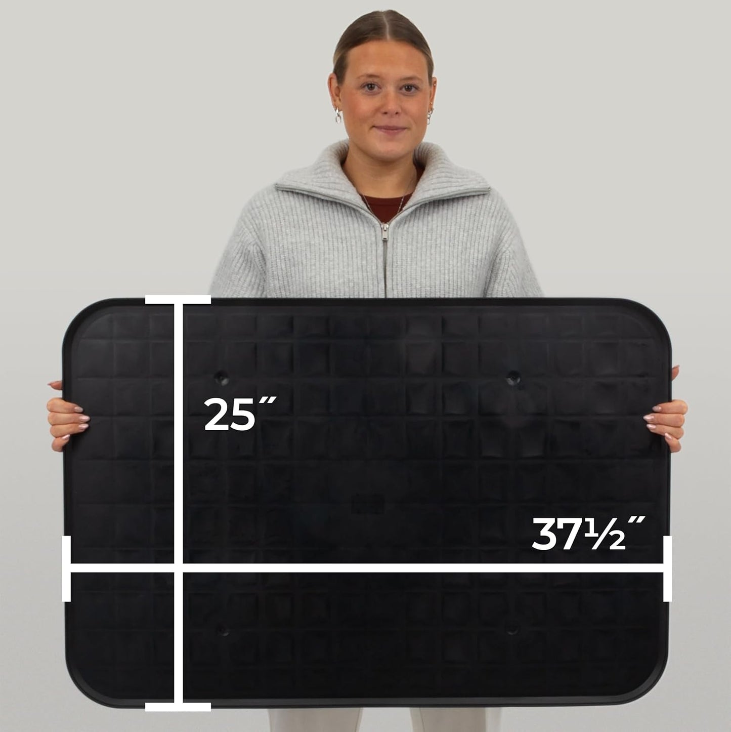 Scepter AM2PK06951 Extra Large Utility Drip Tray, Heavy Duty Automotive Garage Mat, Pet Food Mat, and Washing Machine Pan, 25-Inch W x 37-Inch L x 0.5-Inch D, Black, 2-Pack