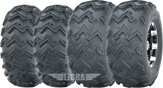 WANDA Set 4 ATV tires 22x8-10 Front & 25x12-9 Rear 89-91 Yamaha YFM250 Moto 4