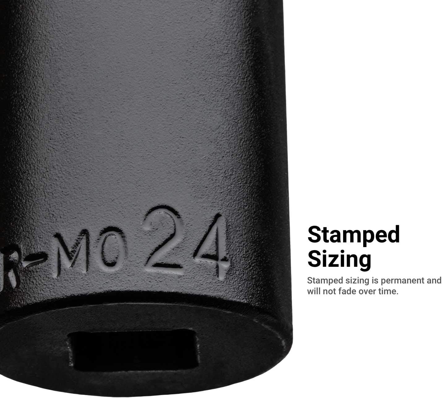 Capri Tools 3/8-Inch Drive Shallow and Deep Impact Socket Set, Metric, 8 to 22 mm, Premium Chrome Molybdenum Steel, 30-Piece