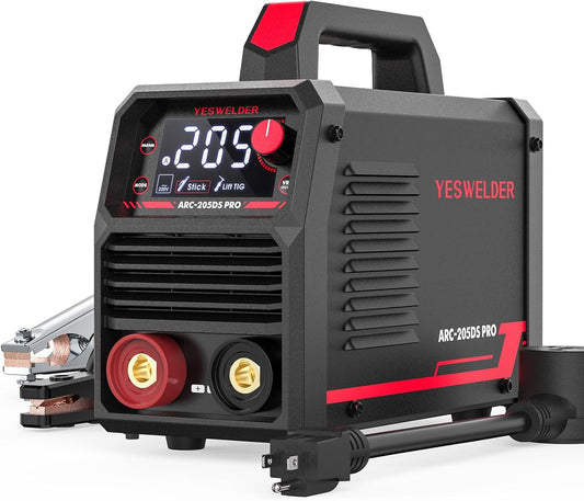 YESWELDER 205Amp Stick Welder Large LED Display, Digital Inverter IGBT ARC Welding Machine, 110V/220V Dual Voltage Hot Start Portable MMA Welder Machine, Arc Force