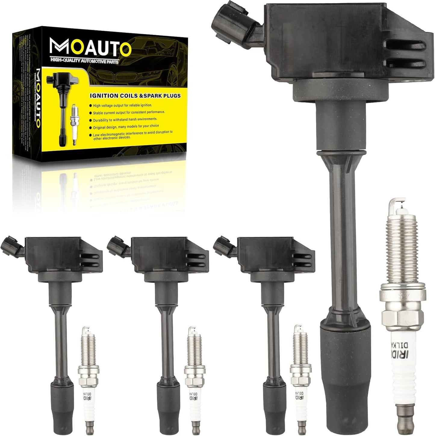 Set of 6 Ignition Coils Pack UF616 022905715E & 6 PCS Iridium Spark Plugs Compatible with Audi Q7 Volkswagen Atlas CC Passat Touareg Porsche Cayenne - 3.6L V6 Replace GN10443 022905715A