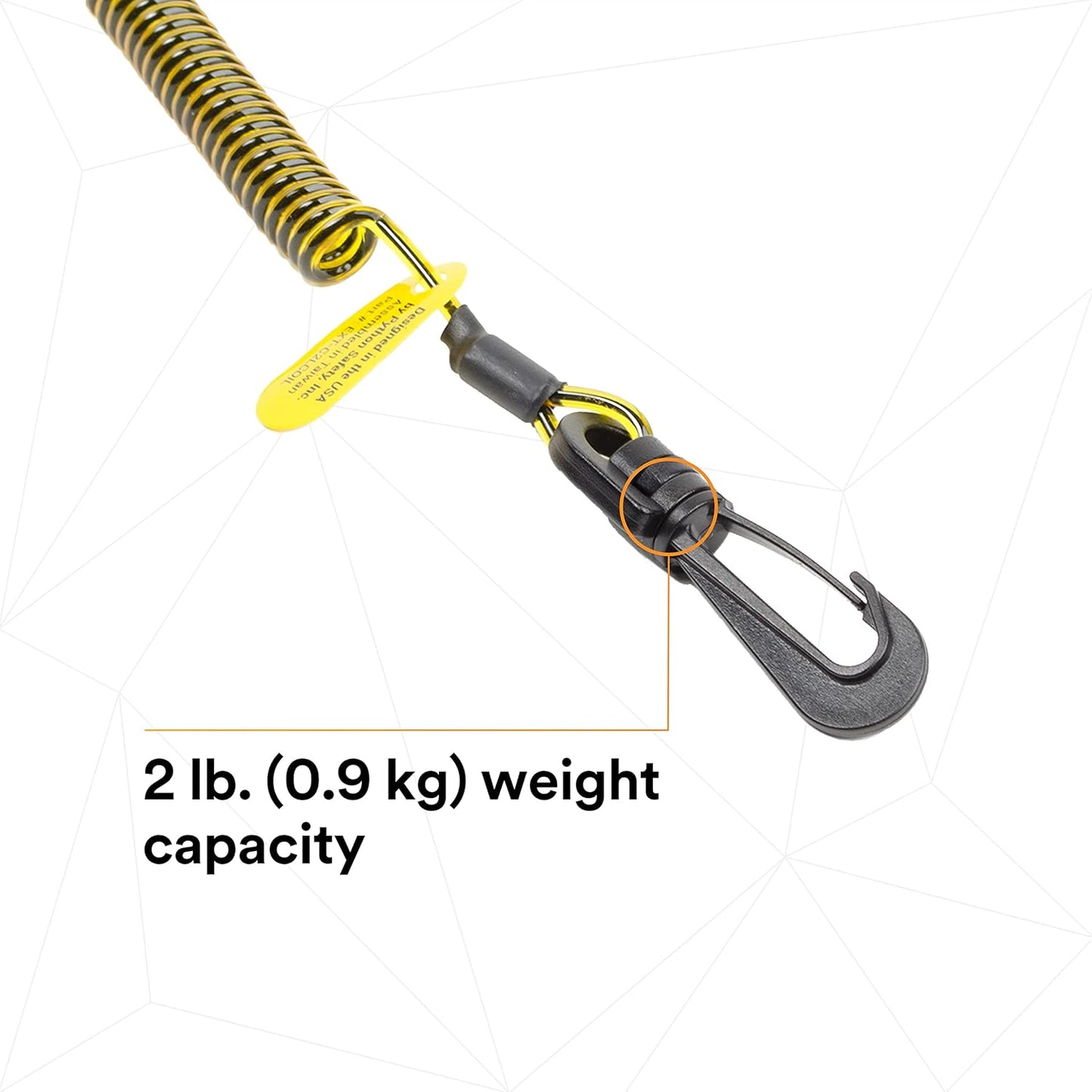 3M - EXT-C2LCOIL-10PK DBI-SALA Fall Protection For Tools,1500060,Clip2Loop Coil Tether For Small Objects, Swivel Snap For Any D-Ring Attachment, Side Release Loop,10-Pack