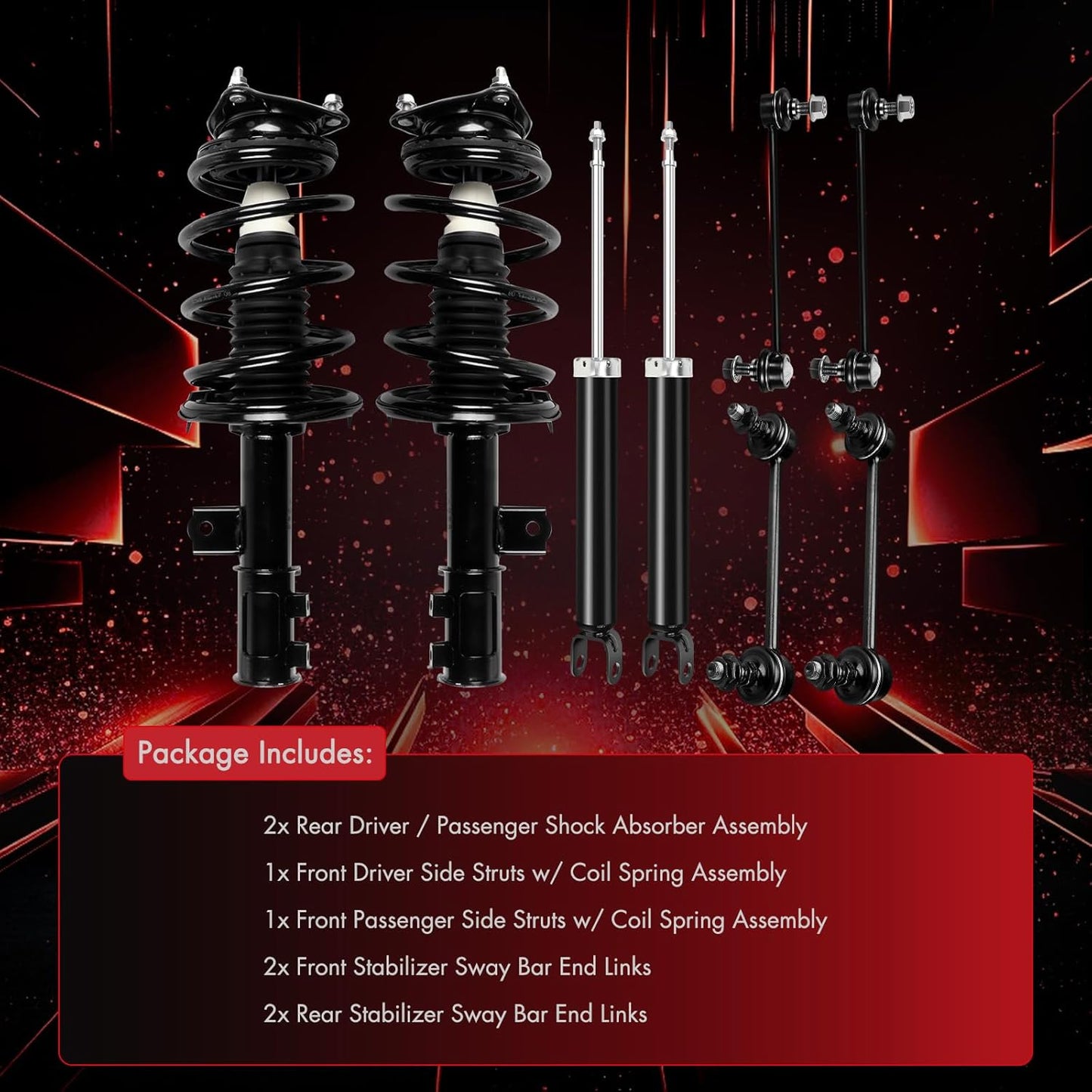 cciyu Struts Suspension Kit for Hyundai Elantra 2007-2010, Includes Complete Struts Assembly,Shock absorber,Stabilizer Bar Link Kit