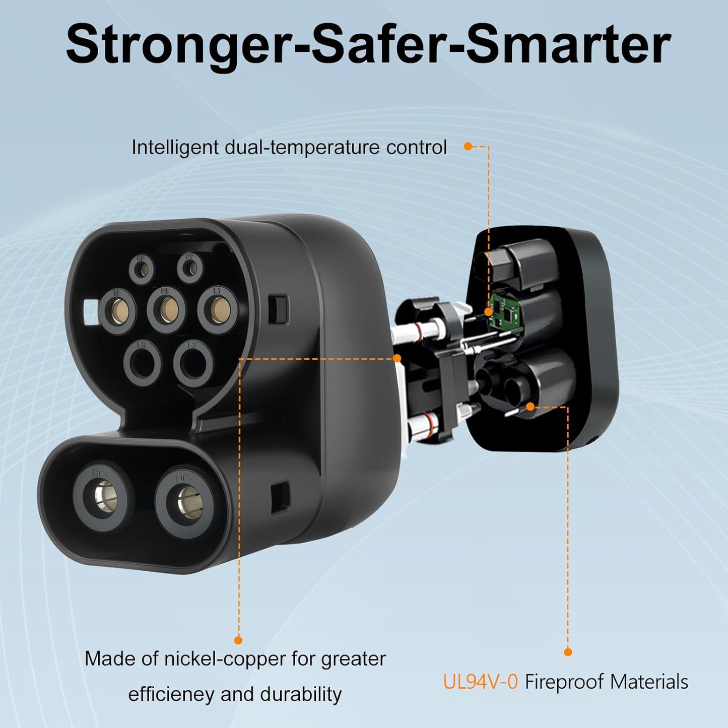 CCS1 to CCS2 Adapter AC DC 1000V 400A CCS1 Charger to CCS2 EVs Type1 to Type2 Charging Connector for Electric Vehicle Car Charging