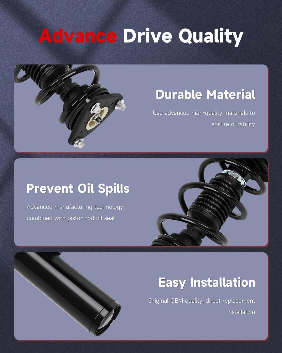 cciyu Front Complete Struts shock and Struts Fits for Ford Focus 2013 2014 2015 2016 2017 2018 172908 172907 Quick Struts Assembly -2PCS