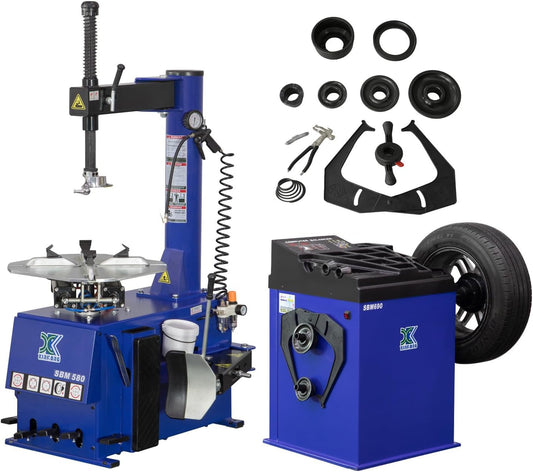 XK 2.0 Horsepower Tire Machine Tire Changer Wheel Changers Machine Balancer Rim Clamp Combo 580-690 12-20 Inches with 36 Month Parts Replacement