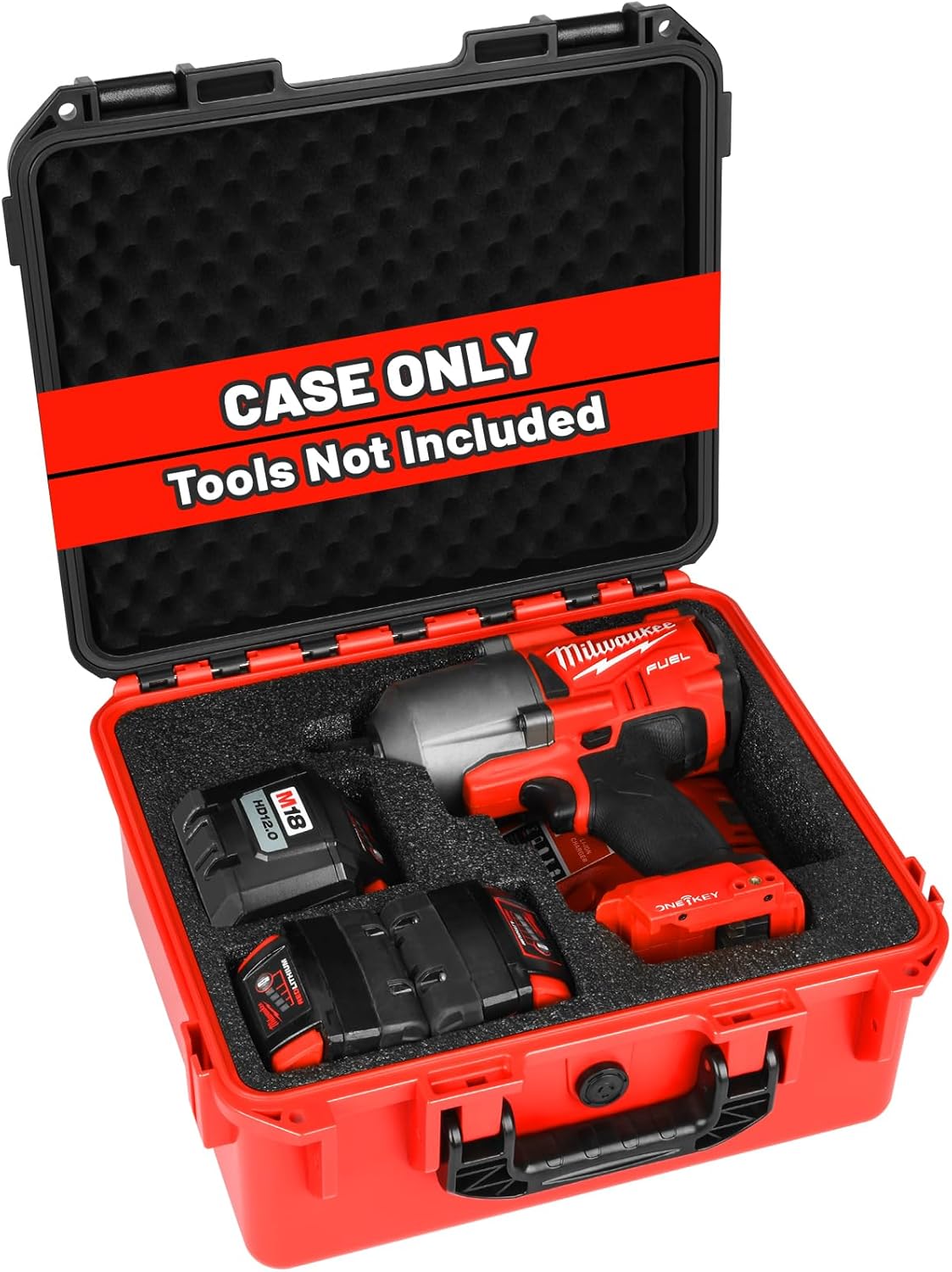 Case for Milwaukee M18 Impact and Torque Wrench - Waterproof Hard Tool Box for Milwaukee Set, Power Tool Combo Kit Bag for 18V 20V 2/1 3/4 3/8 Cordless Torque Wrenches/Battery (Case Only)