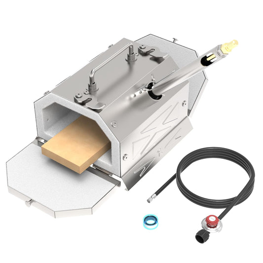 1 Burner Gas Propane Forge 2600℉ Double Door mini Portable Equipment,Knife Making(Stainless Steel) Blacksmithing Farrier Tool, Blacksmith Forge Kit