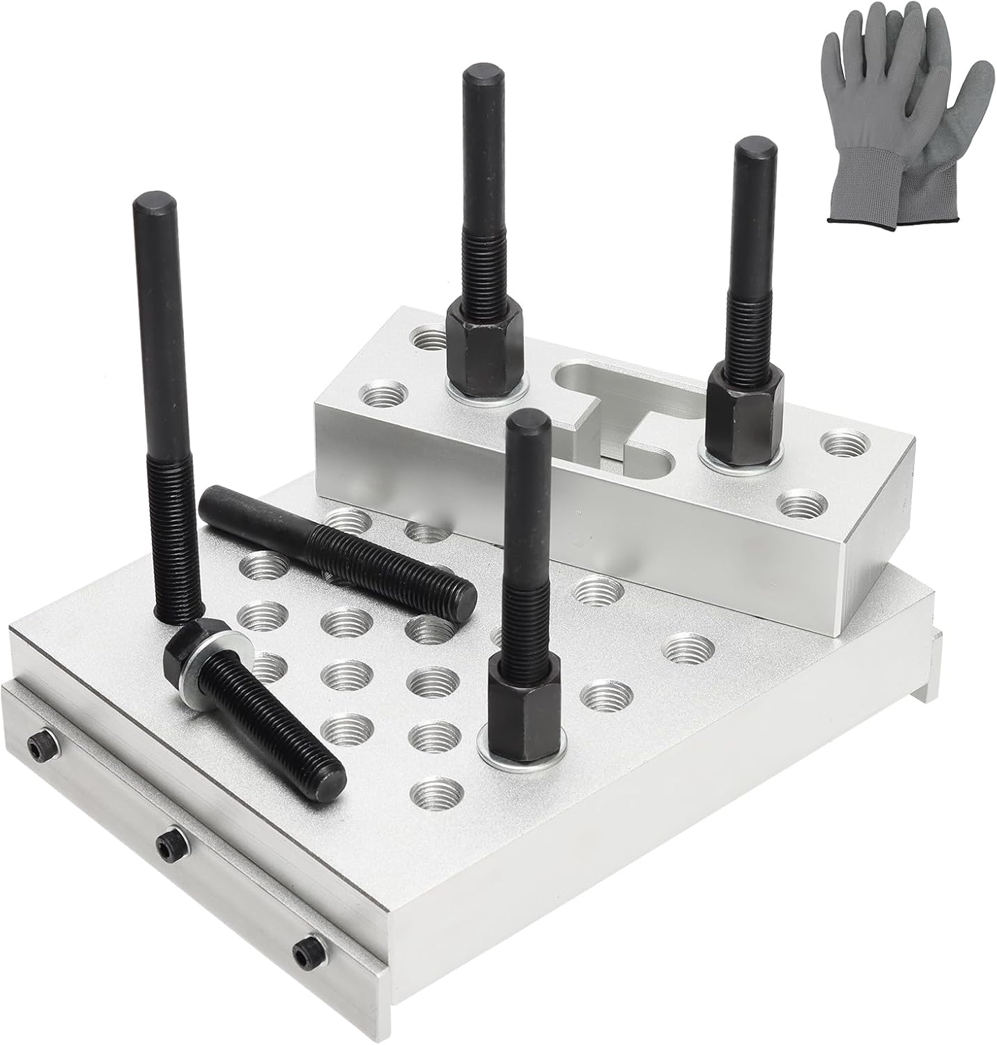Universal Drill Press Support Block Plate Tool Set Kit, 30 Ton – Bearing and Bushing Repair Removal Installation