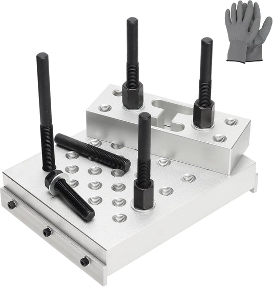 Universal Drill Press Support Block Plate Tool Set Kit, 30 Ton – Bearing and Bushing Repair Removal Installation