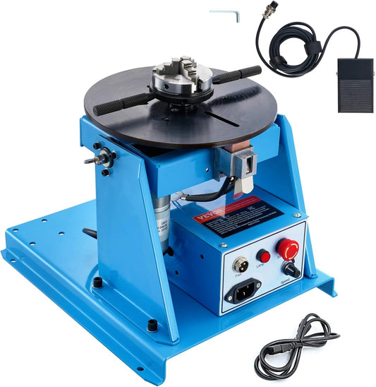 VEVOR Rotary Welding Positioner 10KG, 0-90° Welding Positioning Turntable Table with 8.1 Inch 3-Jaw Lathe Chuck, 1-12 RPM 20W Portable Welder Positioning Machine for Cutting Grinding Assembly Testing