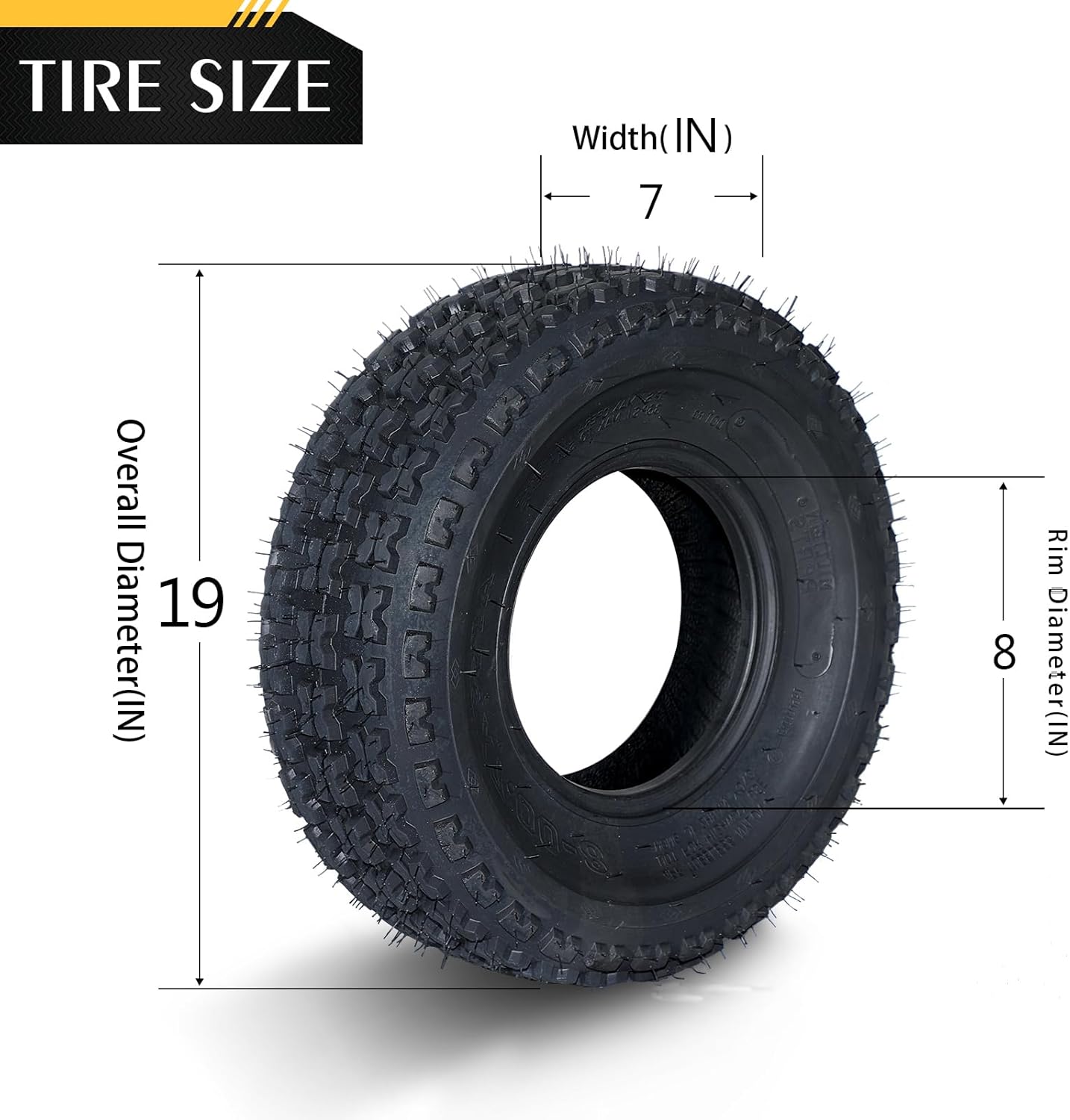 Set of 2 19x7-8 All Terrain ATV UTV Tire 19x7x8 Tubeless Sport Tires 4 PR