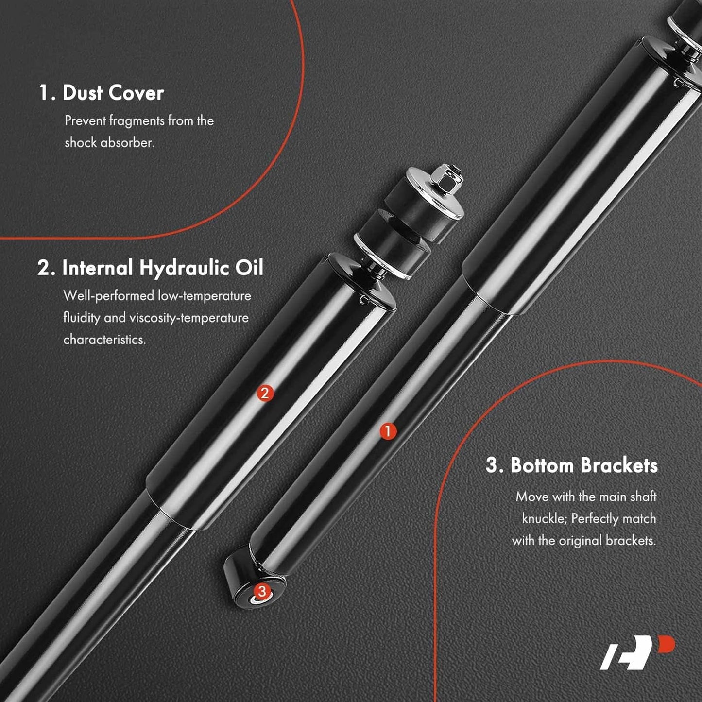 A-Premium Rear Pair (2) Shock Strut Absorbers Compatible with Nissan Sentra 2014 2015 2016 2017 2018 2019, Driver and Passenger Side