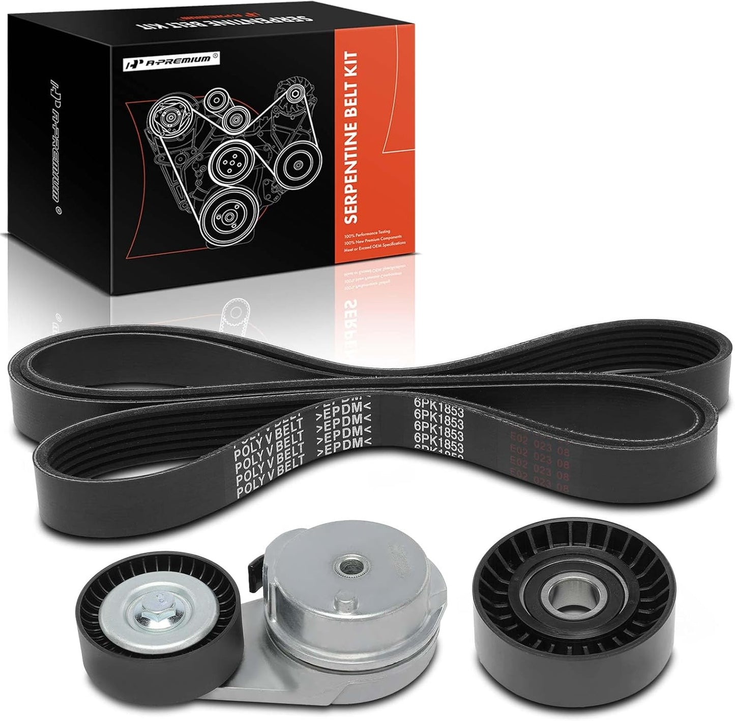 A-Premium Engine Serpentine Belt Drive Kit with Tensioner & Idler Pulley Compatible with Ram 1500 2013-2022, 1500 Classic 2019-2022 - OHV V8 5.7L