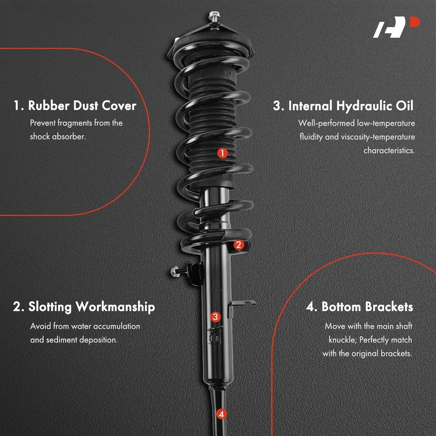 A-Premium Front and Rear Shock Complete Strut & Coil Spring Assembly Compatible with Infiniti G35 2003 2004 2005 2006 Coupe, without Sport Suspension, 4-PC Set