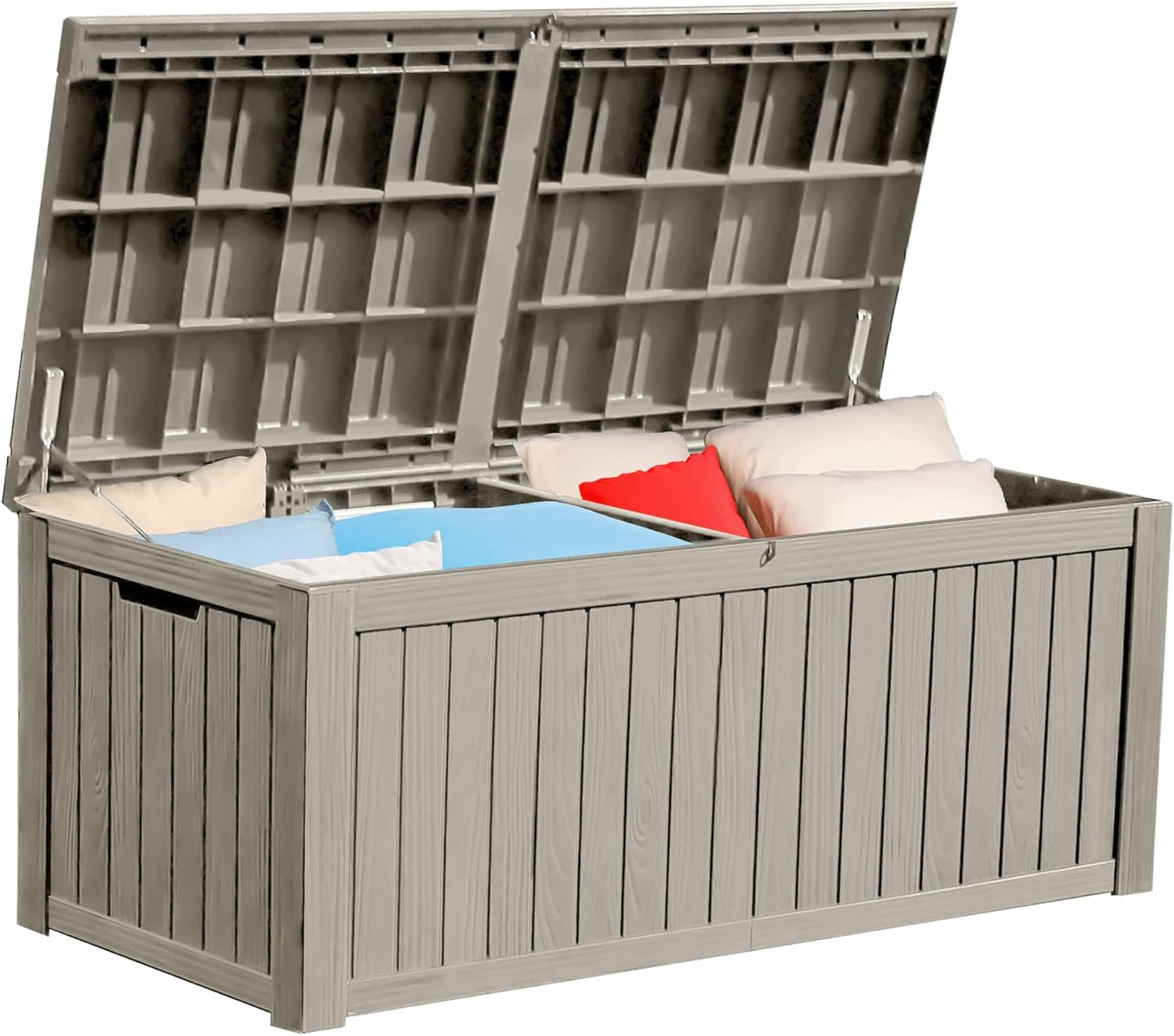 YITAHOME XXL 230 Gallon Large Outdoor Storage Deck Box for Patio Furniture, Outdoor Cushions, Garden Tools and Sports/ Pools Equipment, Weather Resistant Resin, Lockable (Taupe)