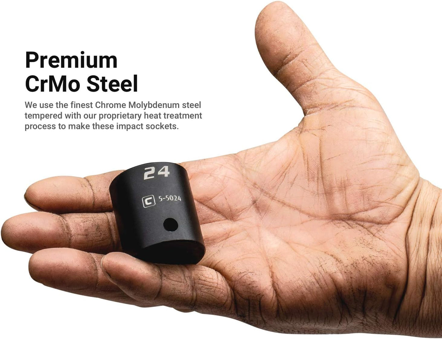 Capri Tools 1/2 in. Drive Shallow Impact Socket Set, 10 to 27 mm, Metric, 18-Piece