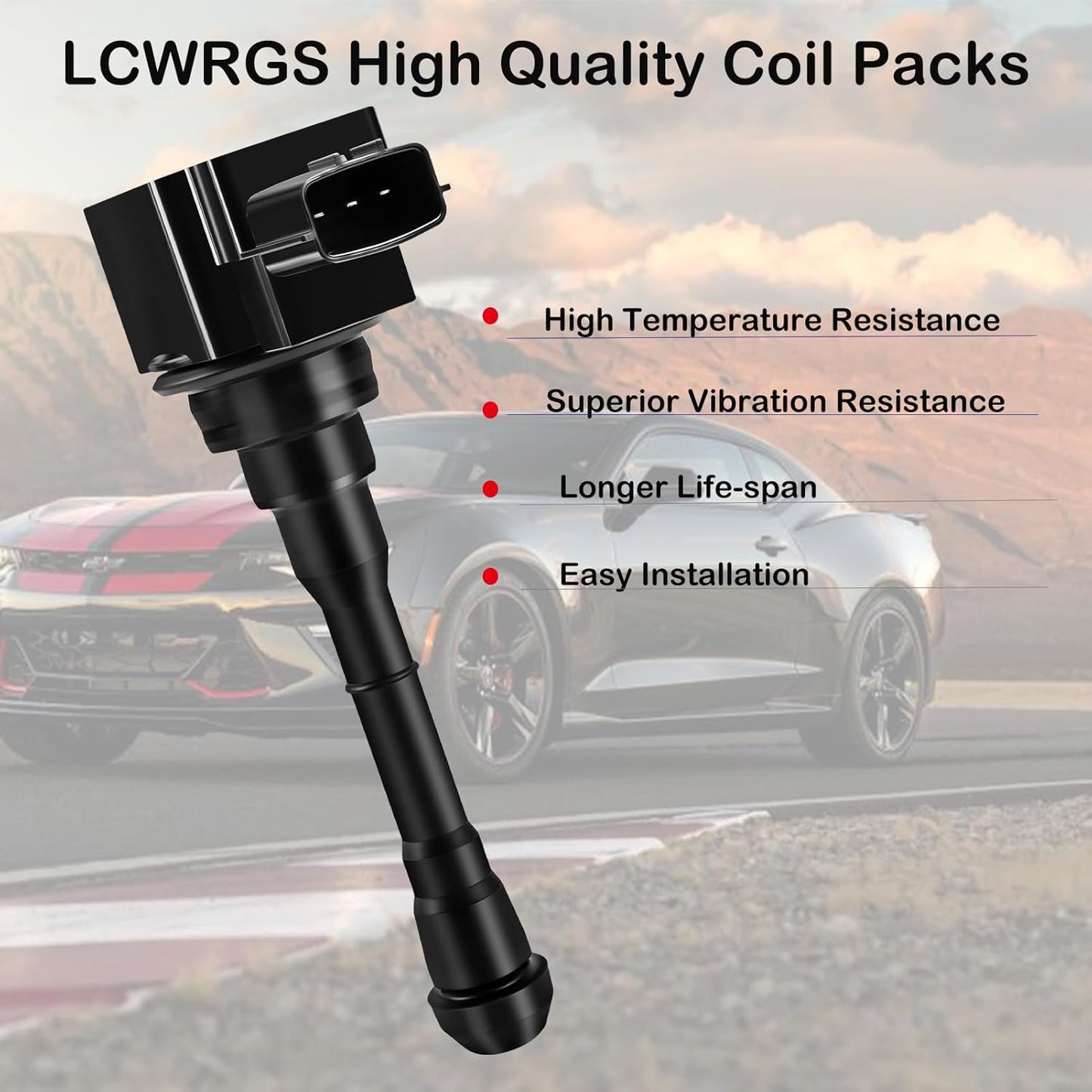 Set of 4 Ignition Coil Pack & Spark Plugs Fits for Nissan Juke 1.6 Turbo L4 2011 2012 2013 2014 2015 2016 2017 1.6L Coils Spark Plugs Replaces# UF659 224481KC0A