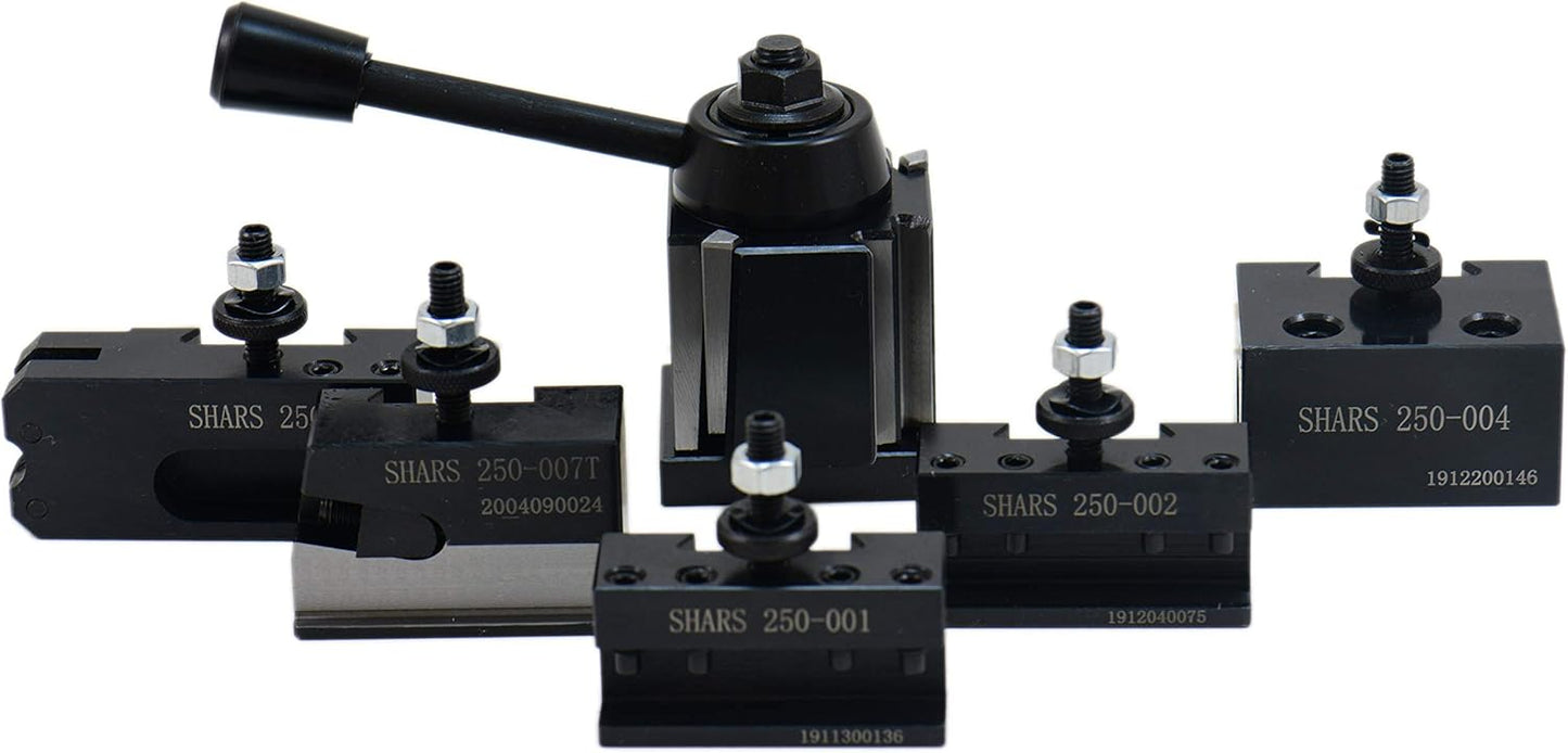 Shars BXA 222 Quick Change Tool Post Wedge Type 6 PCS Set for Lathe 10" - 15" Lathe Swing 202-9475 L