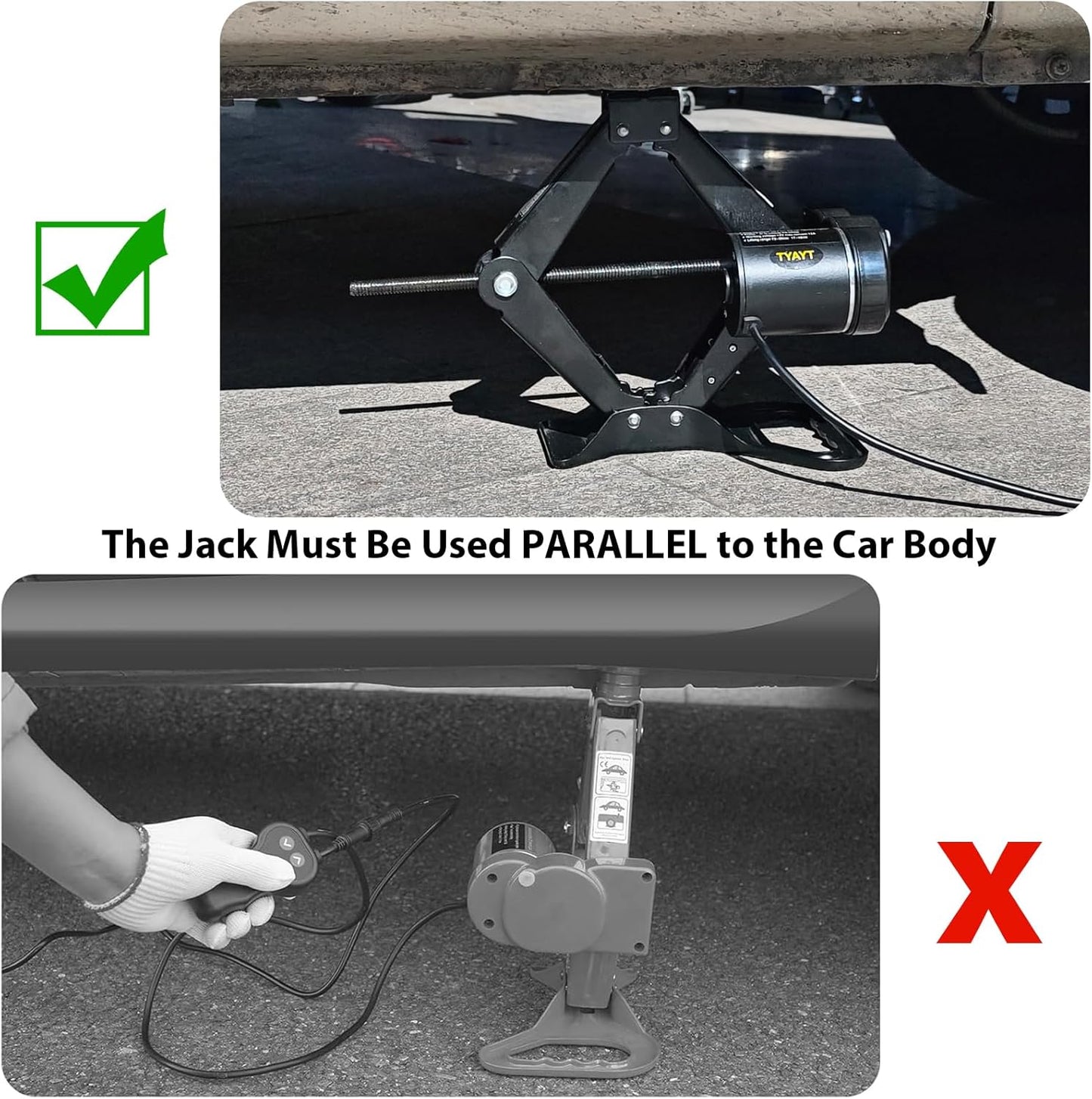 TYAYT Electric Car Jack 3 Ton 12V Scissor Jack for Car Sedan and SUV Portable Electric Jack for Tire Replacement