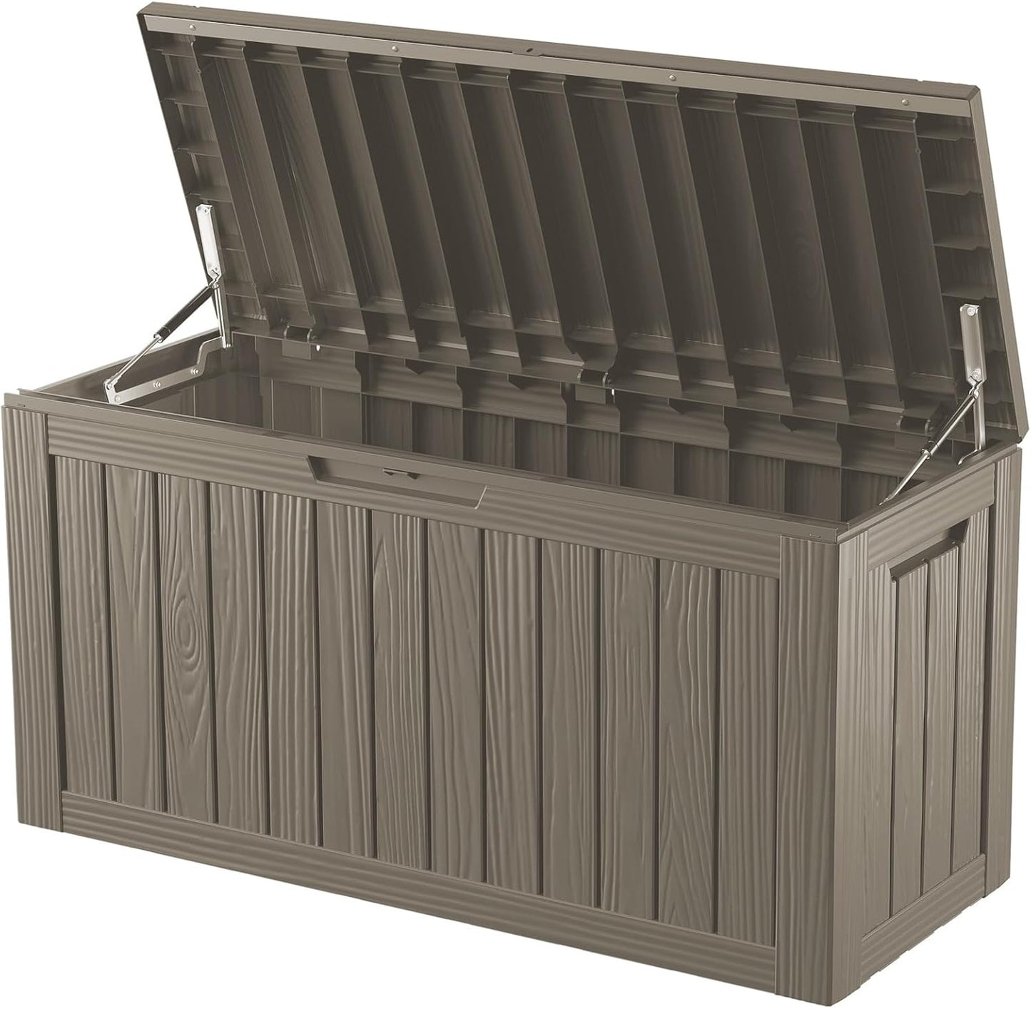 320 Gallon Outdoor Storage Box Waterproof Lockable Resin Deck Box Large, Patio Storage Bin for Pool Accessories Cushion Furniture, Garden Tools, UV-Resistant Outside Delivery Black