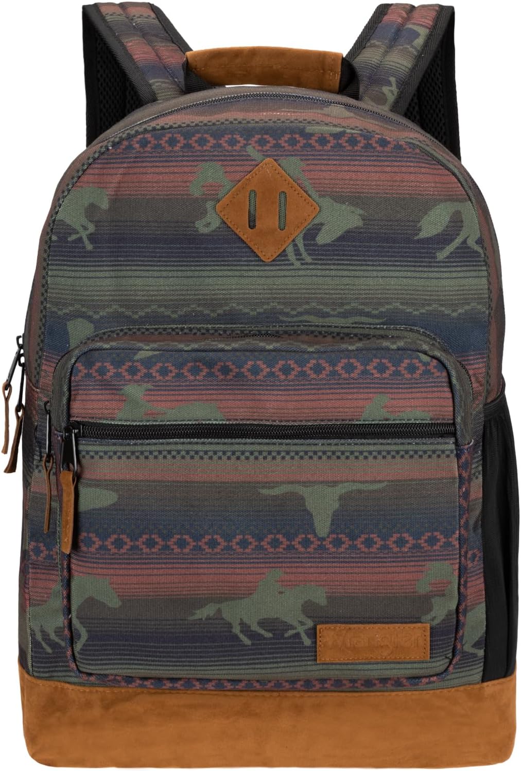 Wrangler Yellowstone Sturdy Backpack for Travel Classic Logo Water Resistant Casual Daypack for Travel with Padded Laptop Notebook Sleeve (New Retro)