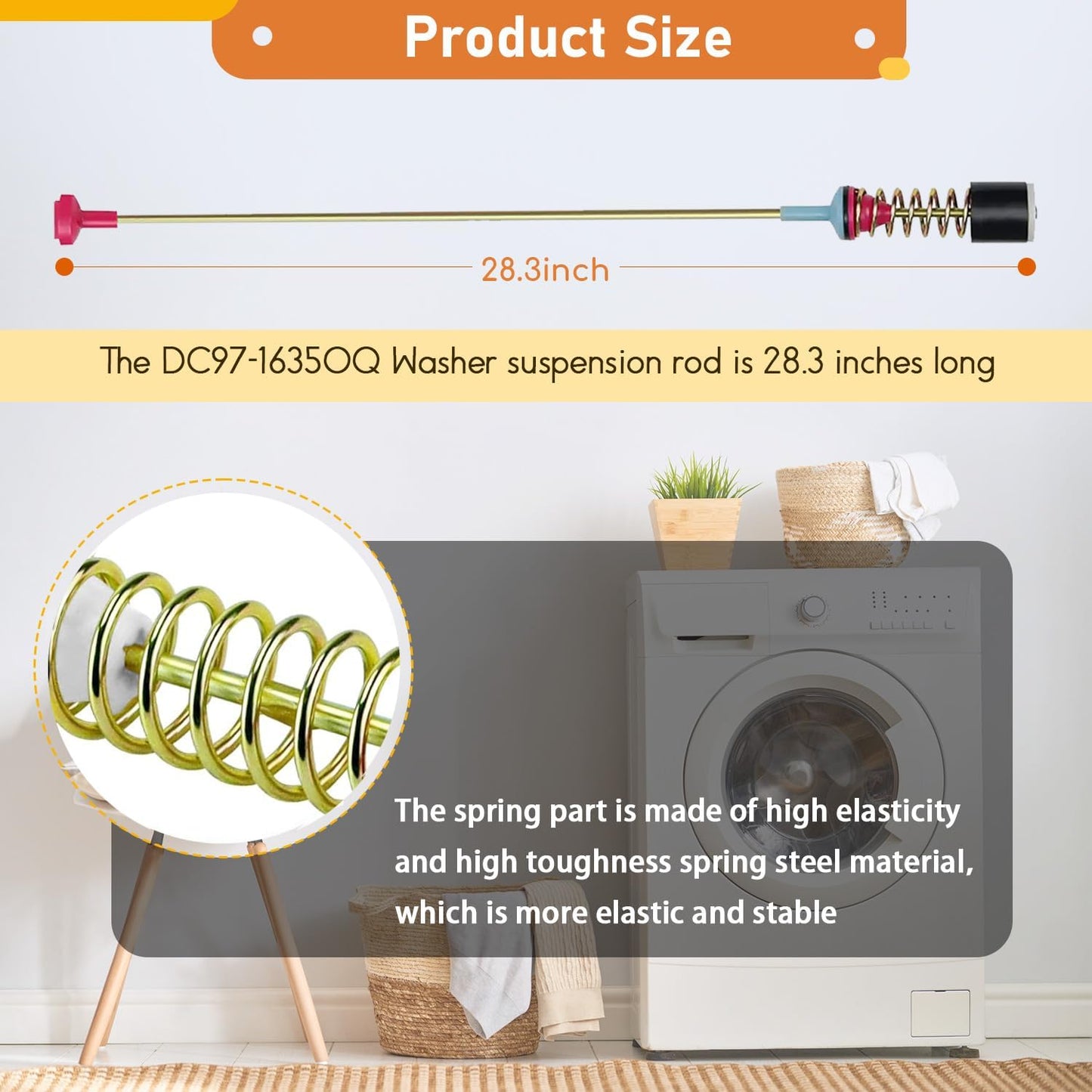 Casmer|DC97-16350Q WA55A7700AV Washer Suspension Rods for samsung Washer Suspension Rods, Part Number AP6806418, Fits for Samsung Models WA55CG7100AV, WA55A7300AE, WA55A7300AV, WA55CG7100AW