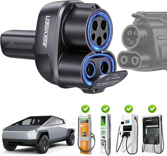 CCS & J1772 to Tesla (NACS) Adapter,250KW Fast Charging for Tesla Model 3/Y/S/X/Cybertruck, Compatible with CCS1 DC & J1772 AC Stations, Supports Level 1/2/3 Chargers