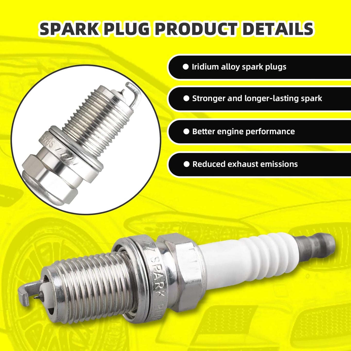 Set of 2 Ignition Coils Pack 90919-02224 UF246 & 4 PCS Iridium Spark Plugs with Wire Set Compatible with Chevrolet Prizm Toyota Corolla 1998 to 08/1999 1.8L L4