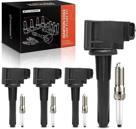 A-Premium Set of 8 Ignition Coil Pack and Iridium Spark Plugs Compatible with GMC Acadia 2020-2021 & Chevrolet Blazer 2020-2021 & Cadillac XT4 2019-2021, CT6 2019, CT5 2020-2021, CT4 2020-2021