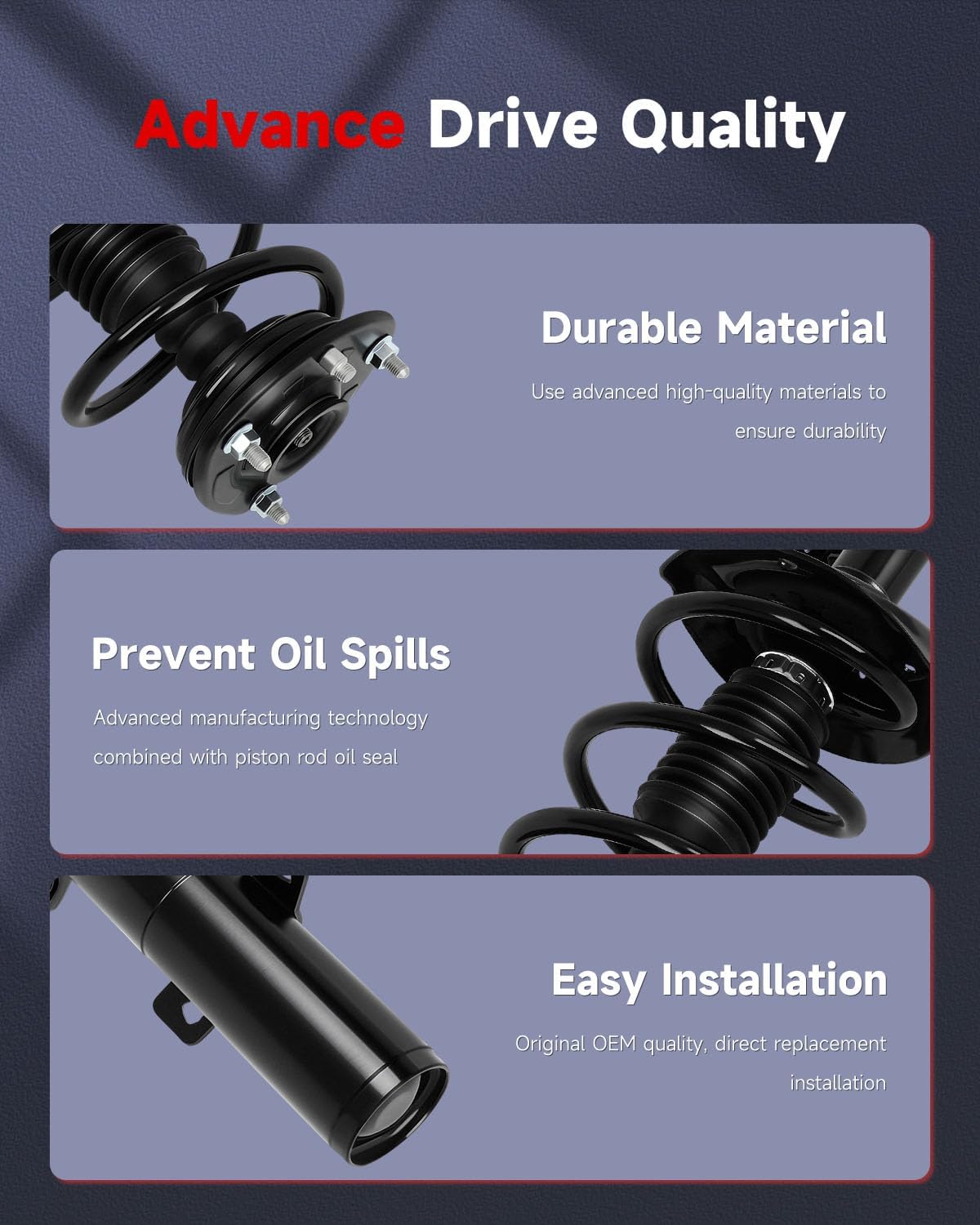 cciyu Front Complete Struts shock and Struts Fits for 2013 2014 2015 2016 2017 for Honda for Accord 272971 272970 Quick Struts Assembly -2PCS