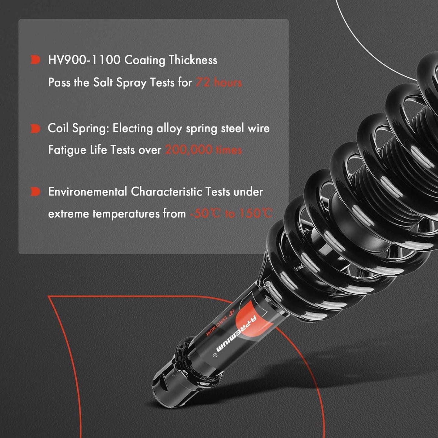 A-Premium Front Pair (2) Complete Strut & Coil Spring Assembly Compatible with Acura TL 2004 2005 2006 2007 2008 V6 3.2L V6 3.5L, Driver and Passenger Side
